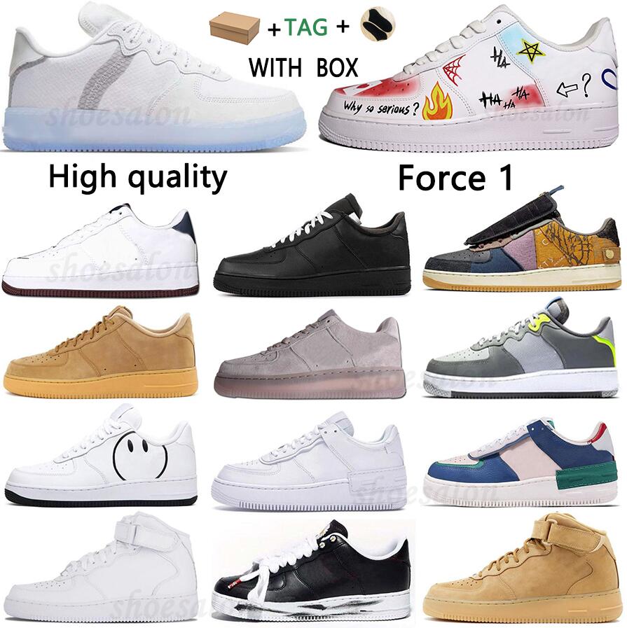 

2021 Forces Men women Running Shoes Sales Vintage Skate Sneakers 1 Type N.354 cactus jack TS React QS light Bone Black White Brown Flax Flat Outdoor Sports 003, Box