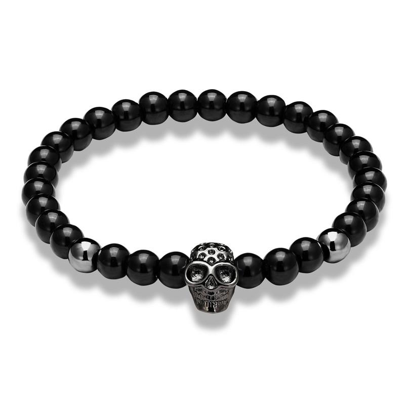 

Link, Chain JAAFAR Fashion Hollow Charm Bracelet Men's And Women's CZ Skull Natural Stone Jewelry Gifts AS813