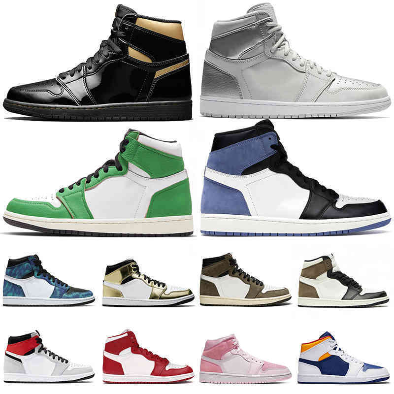 

2021 Free Socks High OG 1s Jumpman 1 Mens Womens Basketball Shoes Iridescent Reflective Digital Pink Sports Outdoors Sneakers, D7 36-46
