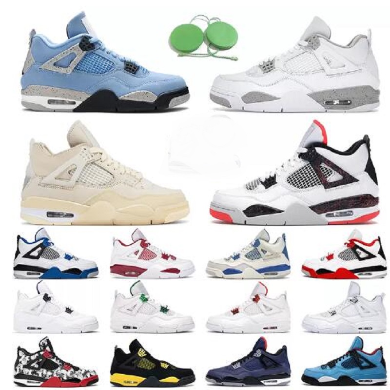 

Top Quality 2022 Basketball Shoes 4 4s IV Militray Black Cat Jumpman Univeristy Blue Sail Pure Money Shimmer Mens Women Trainers Sneakers 36-47, # 36