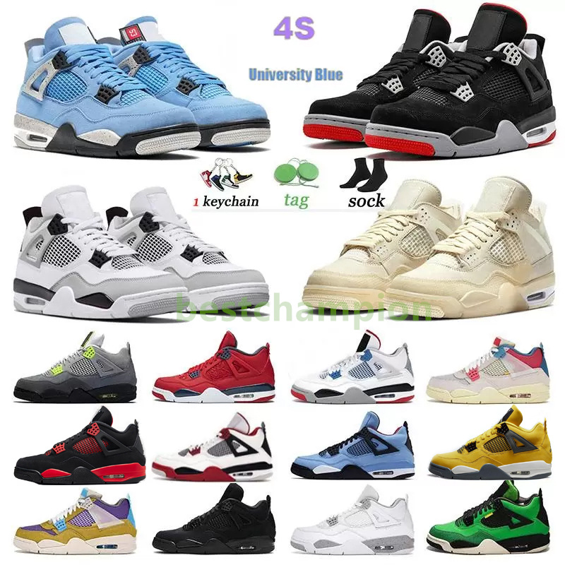 

2021 Hot Jumpman 4 OG 4s Mens Basketball Shoes Bred Patent Hyper Royal University Blue Electro Orange Lucky Green Prototype Men Women Sneakers Trainers Size 36-46, Customize