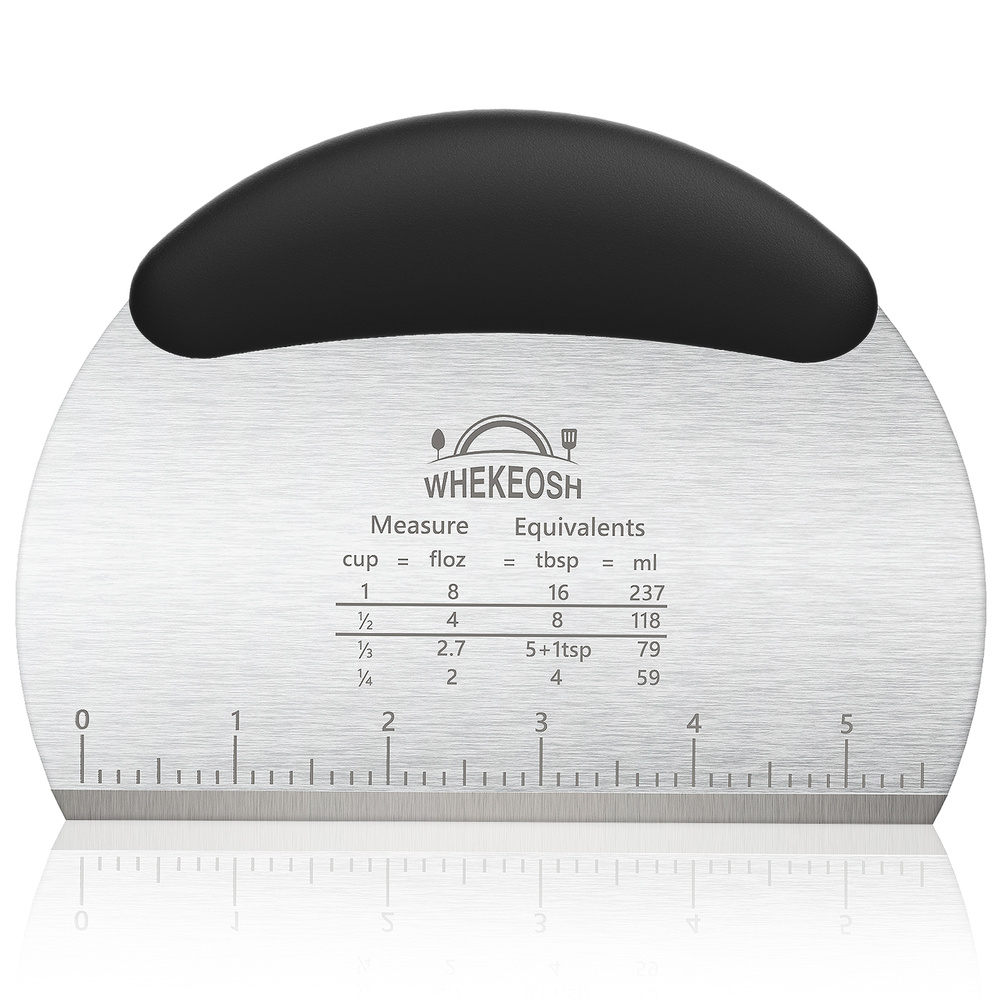 

Stainless steel pastry dough scraper(black) with Rubber handle non-slip