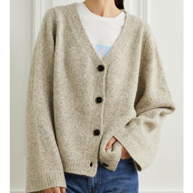 

Women's Fur & Faux female cardigan with v-neck cleavage, long sleeve shirt, knitting, outdoor fashion, RU4F, Beige