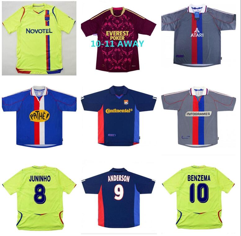 

Olympique Lyonnais Lyon soccer jersey GOVOU LISANDRO GOURCUFF TOULALAN JUNINHO BASTOS BENZEMA shirts shirt uniforms Maillot de football, Black;yellow