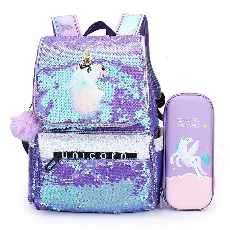 

girls sequins unicorn backpack childrens school bags large kawaii schoolbags kids back pack mochila christmas gifts