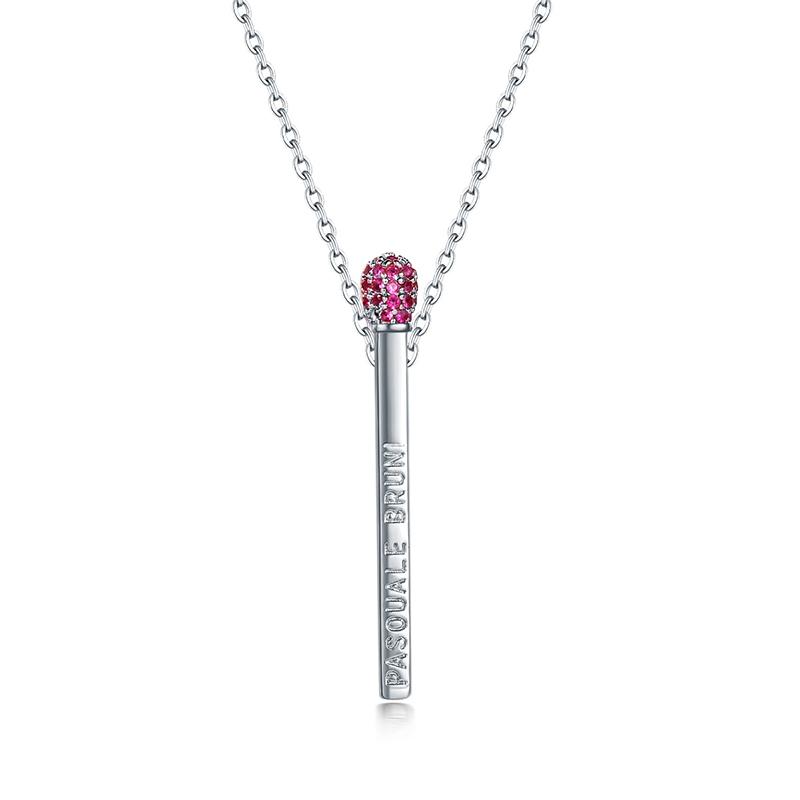 

Pendant Necklaces Unisex For Women Men Personality Music Microphone Multicolor CZ Silver Color Fashion Jewelry KBN164