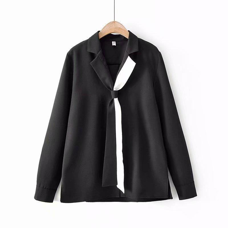 

Plus Size -4XL Tops Women V-neck Officewear Spring Summer Blouse Ladies' Solid Blusas Oversized Top Women's Blouses & Shirts, Black