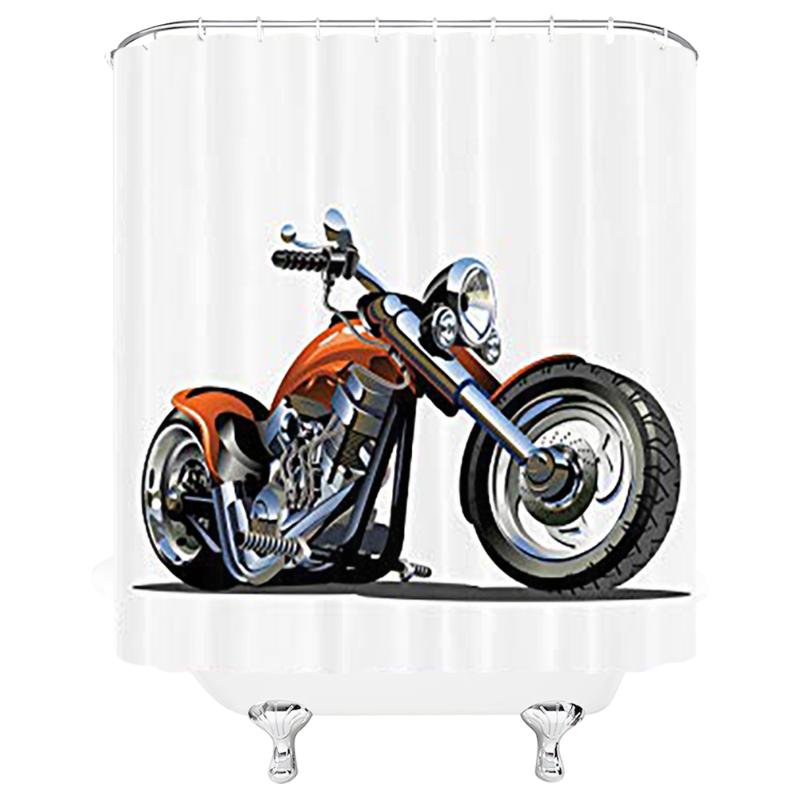 

The Bathroom Is Equipped With Hook Ring Waterproof Shower Curtain Curtains