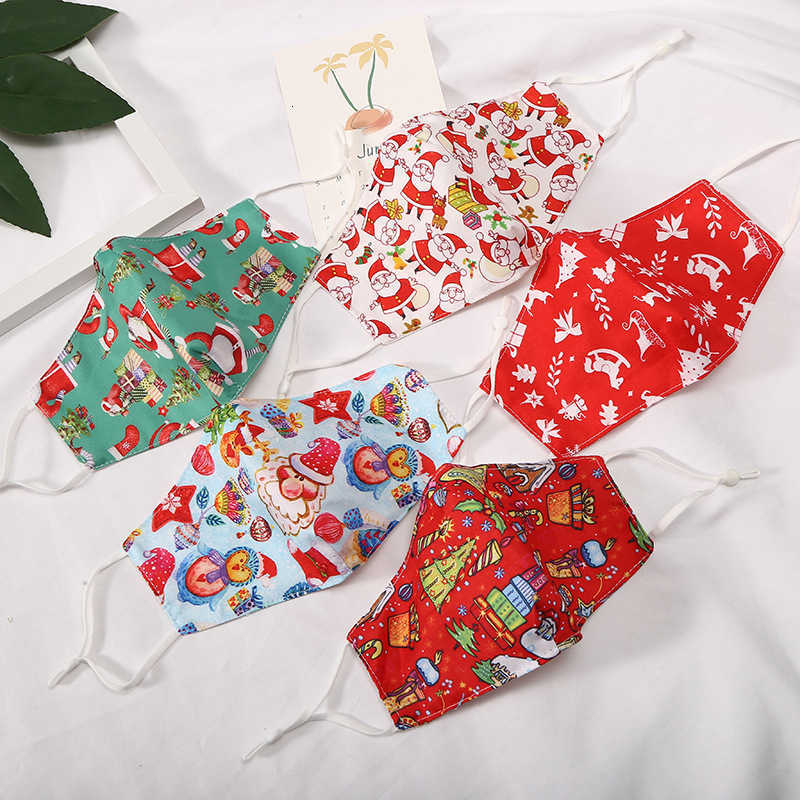 

autumn and winter hanging ear christmas printing cold travel windproof warm cotton adjustable mask