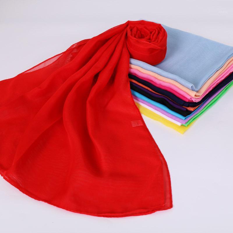 

Scarves Muslim Hijab Plain Bubble Chiffon Scarf Women Georgette Soft Long Shawls Foulard Ladies Wraps Headband, Blue;gray