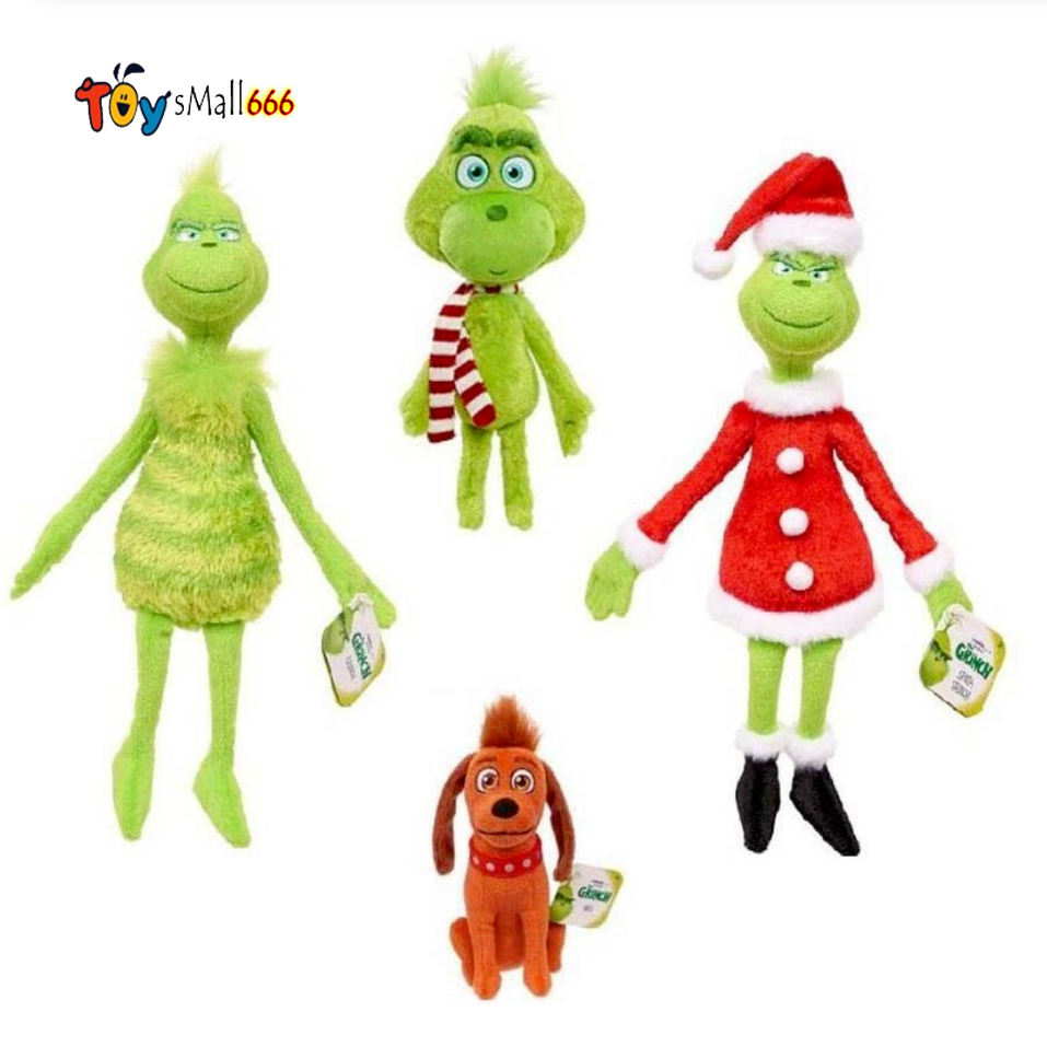 

2021 Christmas Grinch Stole Plush Toys Grinch stuffed toy Max Dog Doll Soft Stuffed Cartoon Animal Peluche for Kids Christmas Gifts, Multicolor