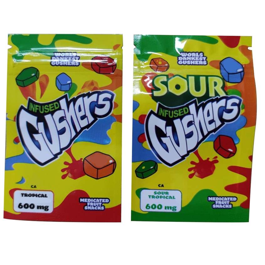 

Gushers Mylar Bag Empty Zipper Packages 600MG Sour Tropical Edibles Gummies Baggies for Vape Dry Herb Retaila23