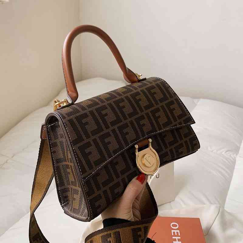

6029 new bag letter shoulder women's hand messenger Purse_Outlet_N2KZ, Pattern one brown