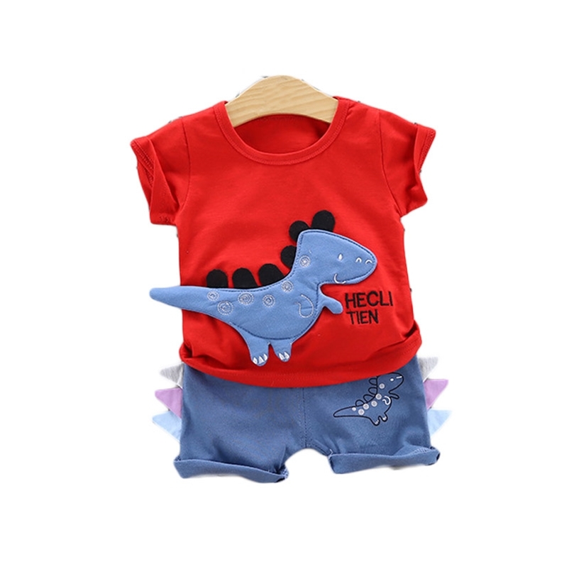 

Kids Boys Clothing Sets Fashion Toddler Boy Cartoon Dinosaur Clothes Casual Cute Costumes 2Pcs 1 4Y 210429, Ah3019white