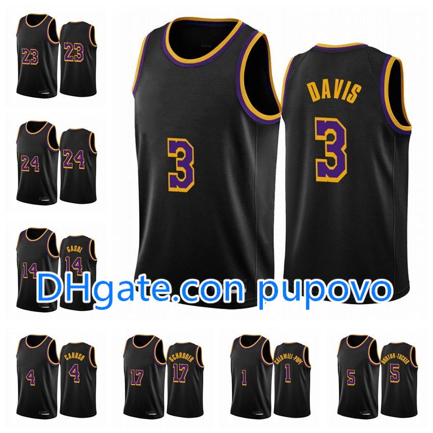 

2020-21 Los Angeles Lakers Men James Anthony Alex Caruso Davis Kyle Kuzma Earned Edition Black #23 Basketball Jersey, Black;red
