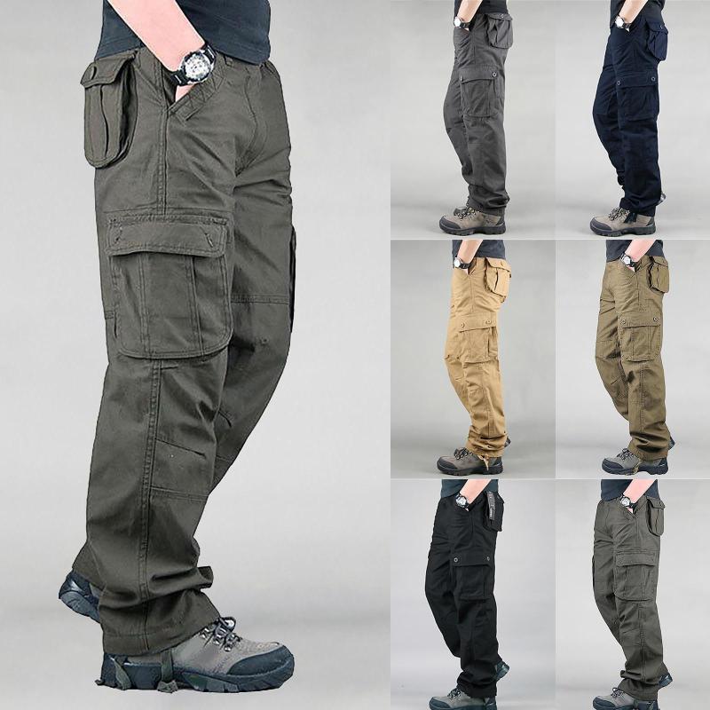 

Men's Pants Cargo Men Army Military Tactical Multi Pockets Streetwear Jogger Trekking Hiking Mountain Work Tourism Trousers, Black