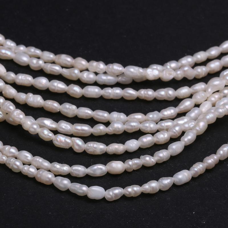

Other 2021 Natural Pearl Beaded Rice-shaped Fashion High-quality Bead For Jewelry Making Necklace Bracelet Size 2-3mm Exquisite Gift