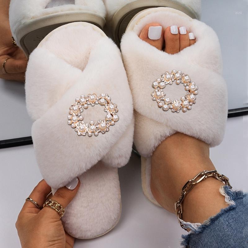 womens designer fur slides