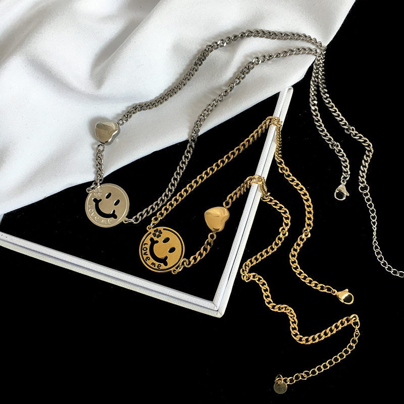 

Designer Jewelry Women Smille Pendant Necklace Stainless Steel Silver Gold MEME Star Pearl Necklaces Fashion Bijoux Gift