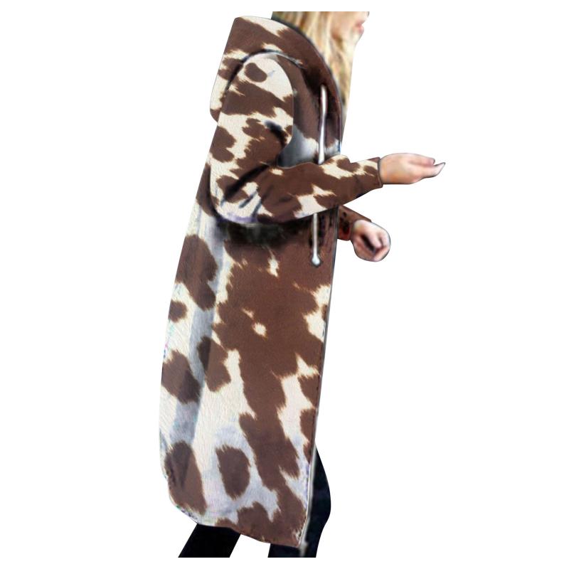 

Women's Jackets Ladies Thickened Overcoat Plus Size Long Sleeve Camouflage Print Winter Hoodie Snow Coat Jacket Outwear With Lightweight, Black;brown