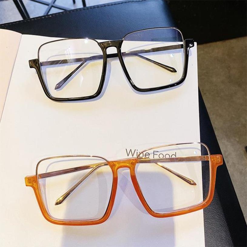 

Orange Square Transparent Glasses Women Designer Sunglasses Vintage Oversized Shades Optical Eyeglasses Frame