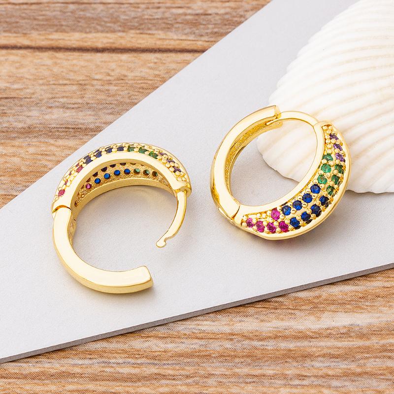 

Dangle & Chandelier Charm Copper Zircon Round Circle Earrings Cute Hoop Colorful/White Colors For Women Girls Party Wedding Jewelry