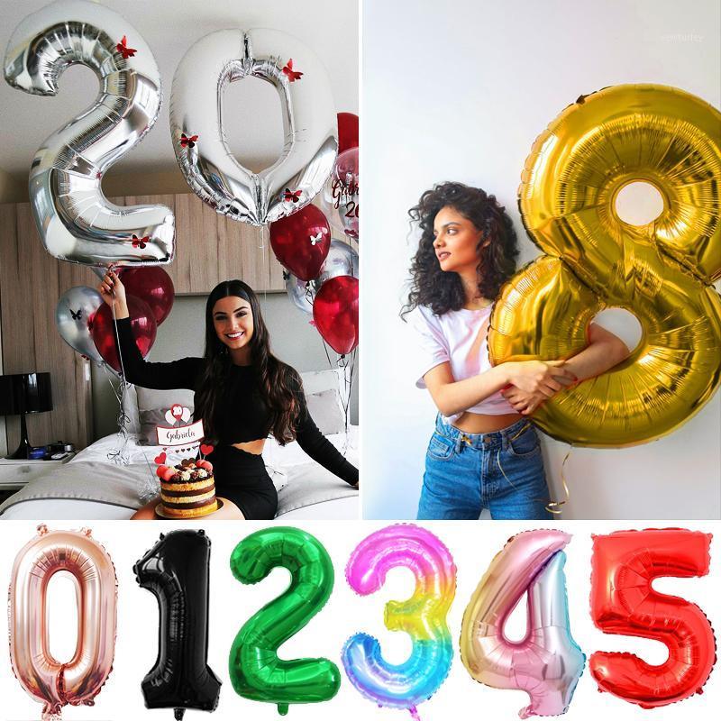 

Party Decoration 32inch Number Balloons Rose Gold Silver Globos Birthday Helium Balloon Baby Shower Event Supplies