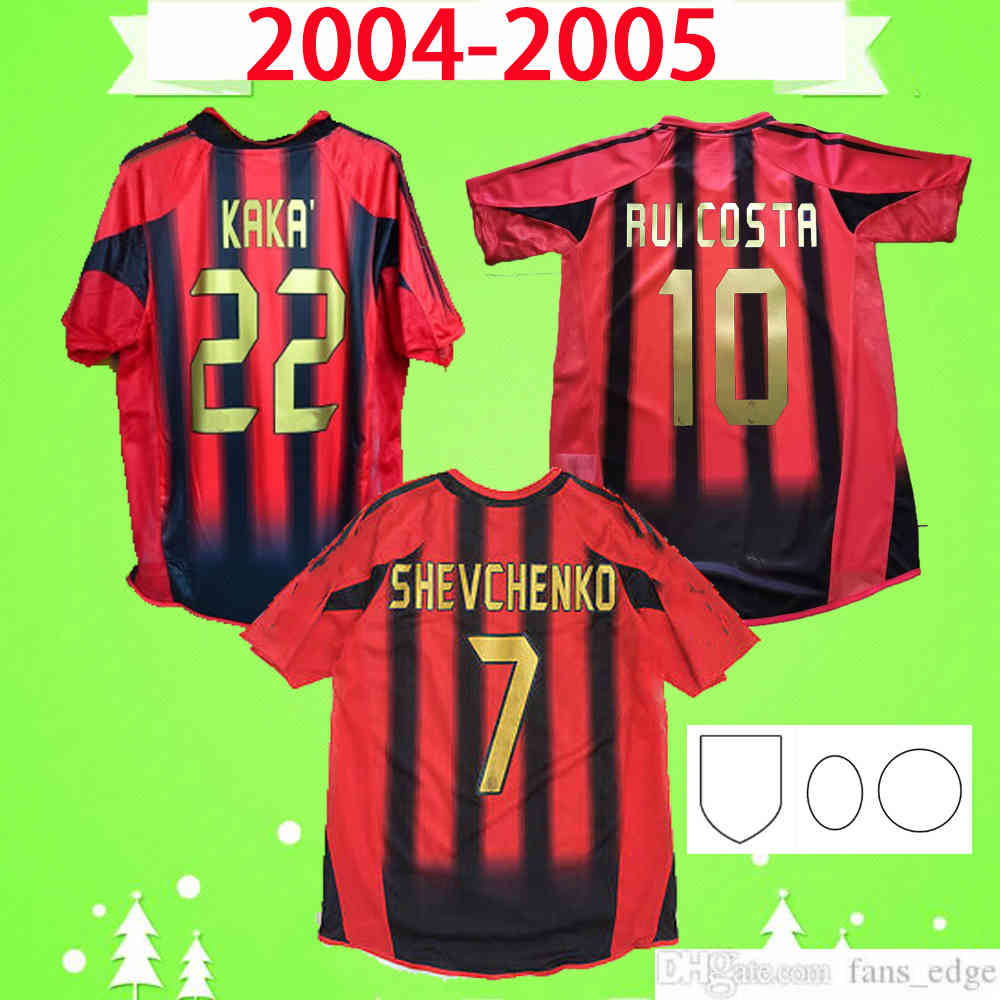

2004 2005 Retro soccer jersey 04 05 home red black milan classic Vintage football shirt top uniform NESTA AC INZAGHI SHEVCHENKO PIRLO KAKA MALDINI, 04/05 cup