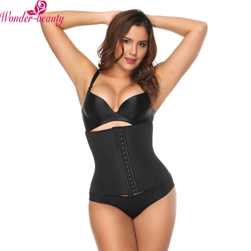 

Women' Shapers WonderBeauty 9 Steel Boned Neoprene Sauna Sweat Body Shaper Women Slimming PU Silver Shapewear Weight Loss Belt Underwear, As pic