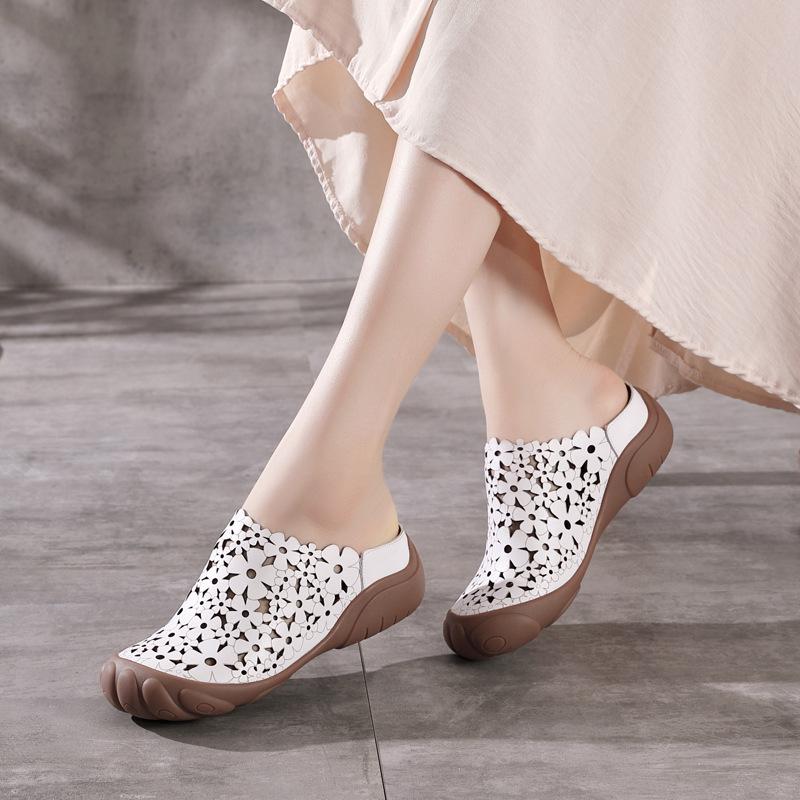 

Slippers Sandals Ladies 2021 Woman Women's Heel Mules Leisurely Wedge Sandal Claquette Femme Luxe Shoes For Women, White
