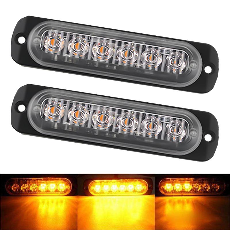 

Emergency Lights 2x Truck 12V 24V 6smd LED Strobe Warning Light Grille Flashing Lightbar Car Beacon Lamp Amber Yellow White Traffic