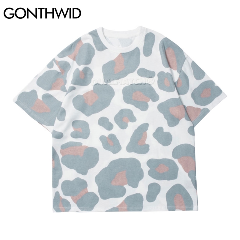 

Tees Tops Men Summer Hip Hop Color Block Tie Dye T-Shirts Streetwear Harajuku Casual Cotton Loose Short Sleeve Tshirts 210602, White