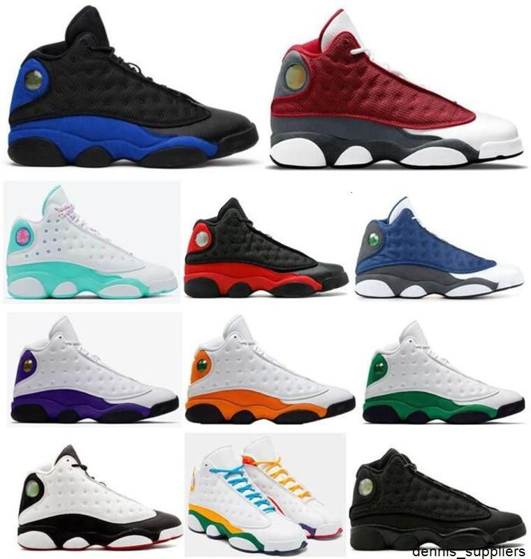 

13 13s Red Flint Blue Hyper Royal 3M Reflective Basketball Shoes Lucky Green Aurora Green Starfish Playground Black Cat Men Women Sneakers, Lakers rivals