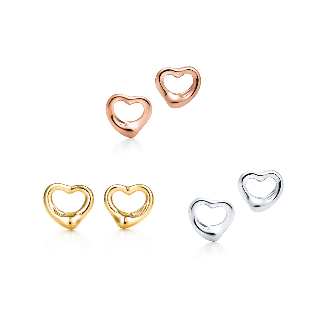 

2021 trending luxury brands Heart-shaped hollow womens stud earrings men wedding couple 925 silver