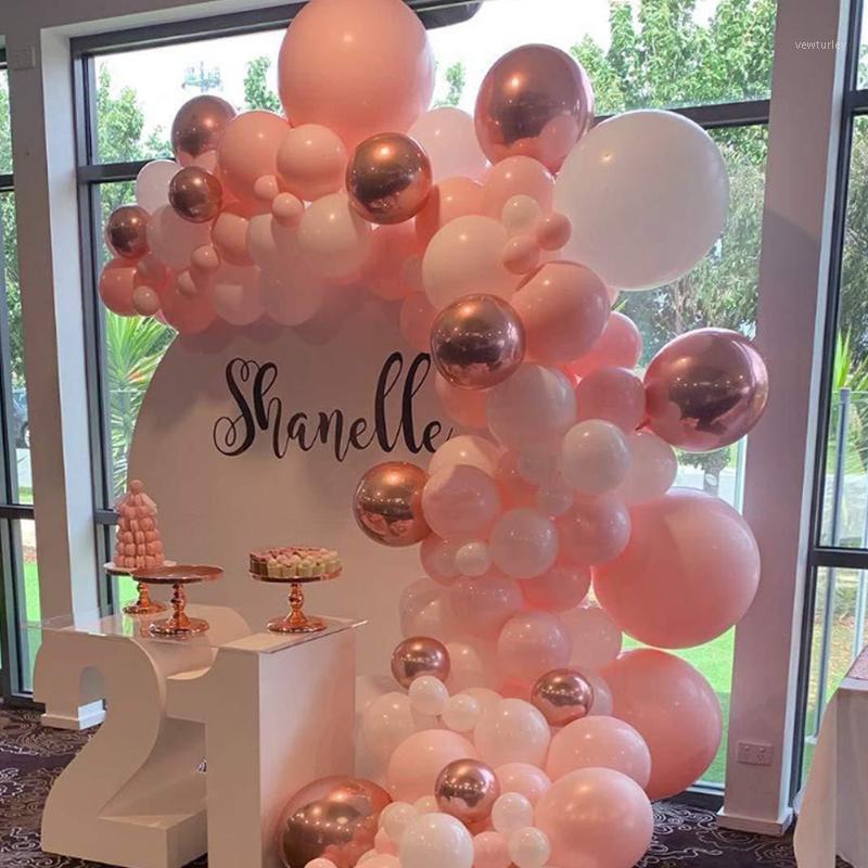 

Party Decoration 20pcs 10inch Peach Coral Wedding Decorations Balloons Garland Rose Gold Love Foil Balloon Balls Birthday Engagement Decor