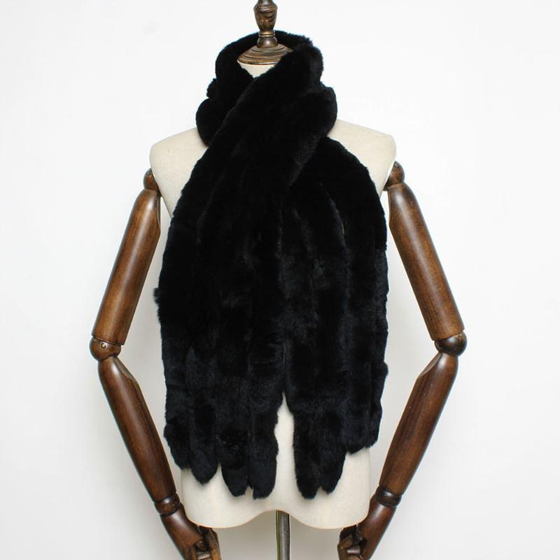 

Scarves Style 4 Row Genuine Rex Fur Scarf Luxury Natural Shawls High Quality Totoro Color Real Mufflers, Blue;gray