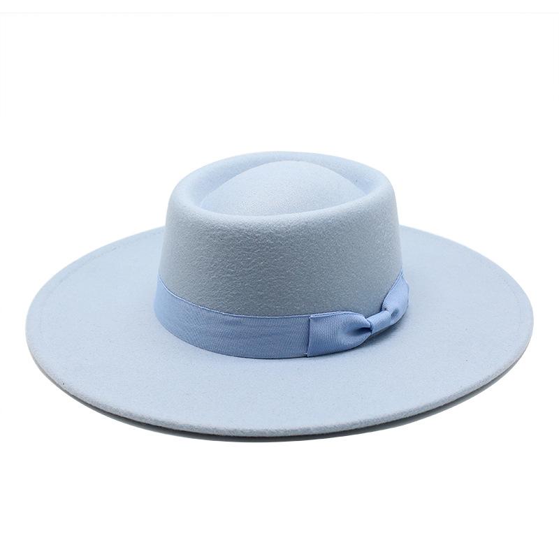 

Wide Brim Hats Fedora Hat For Men Women 9cm Solid Color Big Jazz Top Autumn Winter Ladies Concave Black Felt Panama, 11