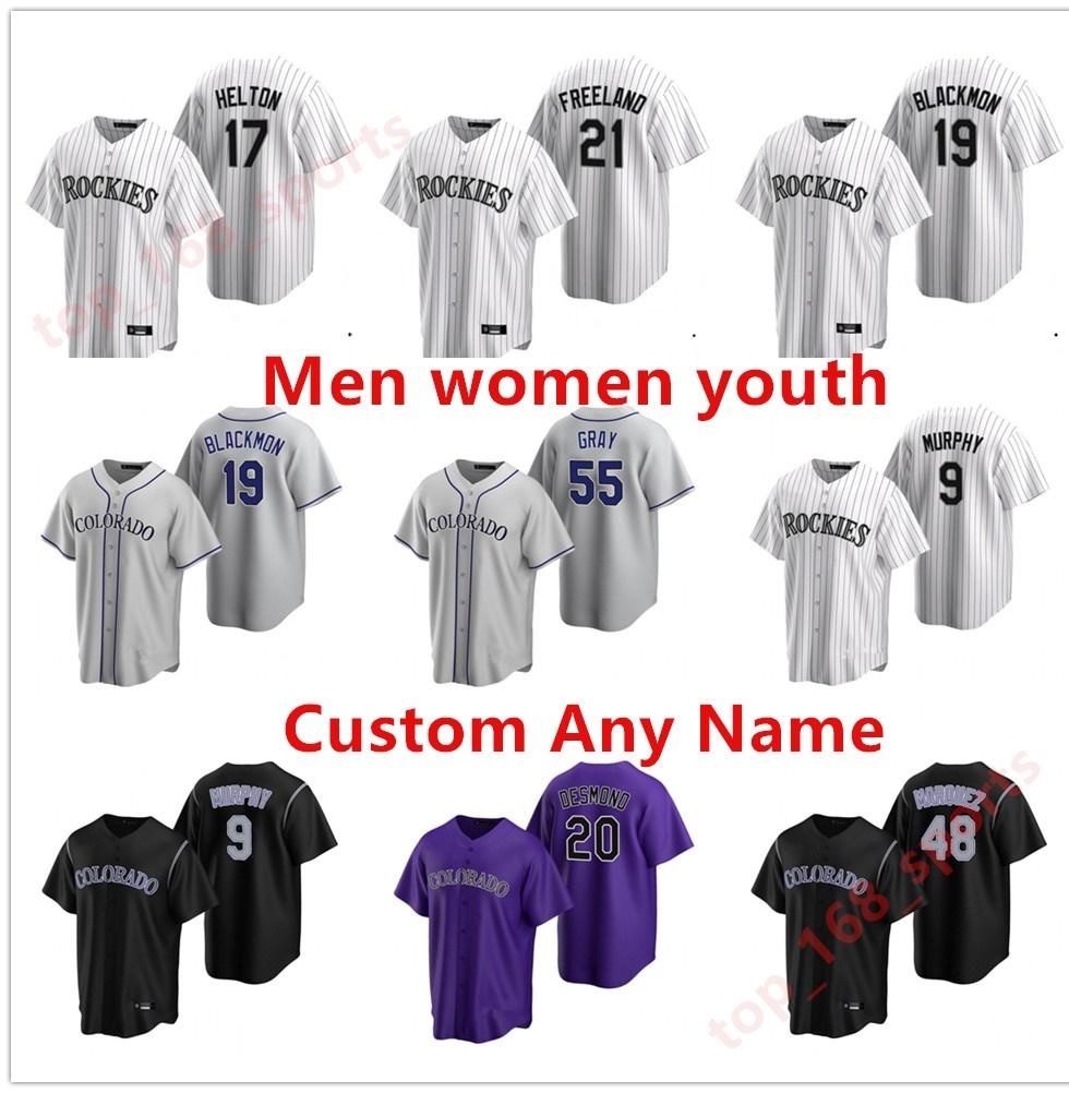 

2021 Custom Baseball Jerseys Raimel Tapia Jersey Vinny Castilla Larry Walker Yonathan Daza Pat Valaika Bret Boswell Chris Owings Rockies, Blue;black