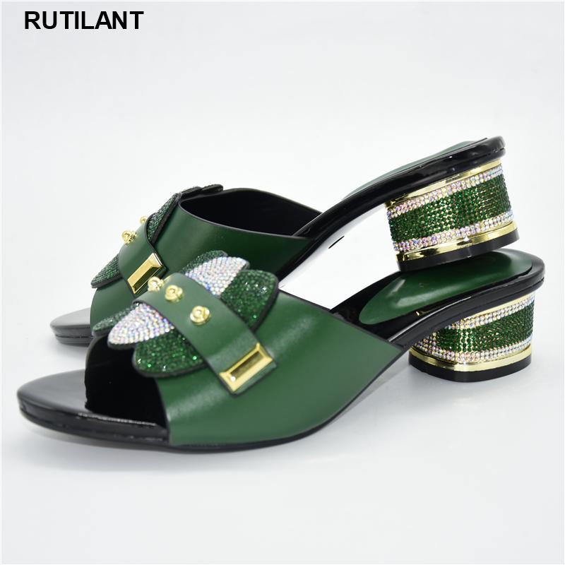 

Dress Shoes Arrivals Nigeria Women's Party Pump High Heels Fashion Summer Fall Non-slip Rhinestone Square Toe, Black