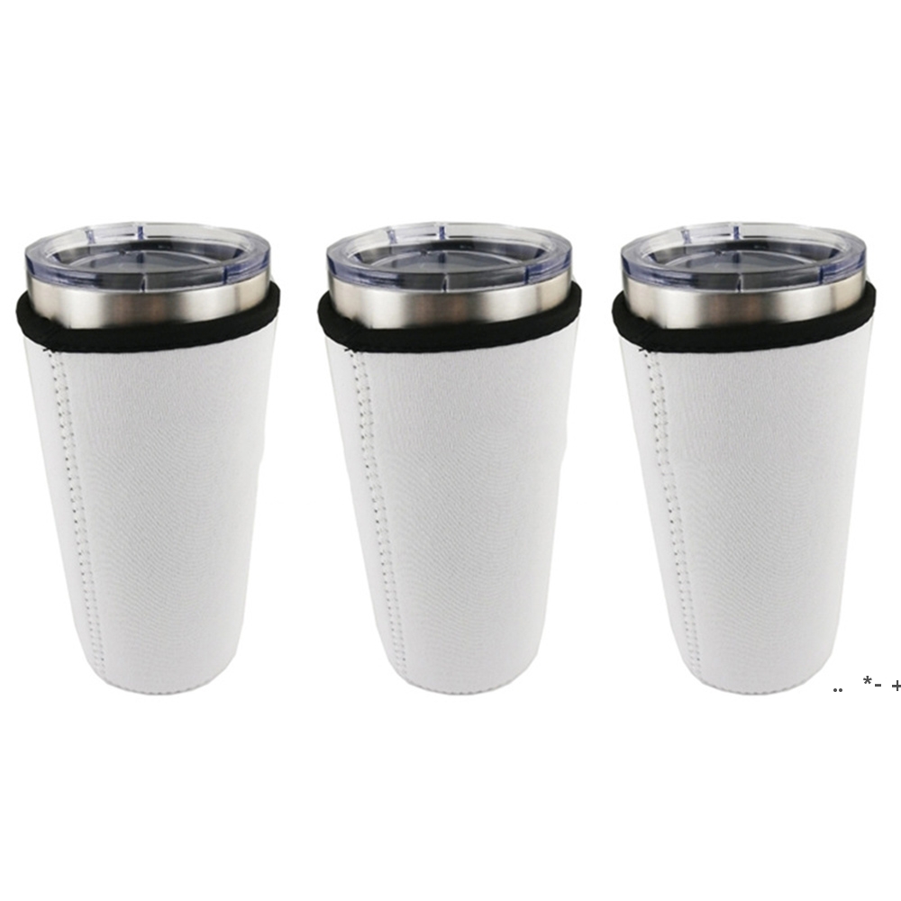 

Drinkware Handle Mugs Sublimation Blanks Reusable 30oz Iced Coffee Cup Sleeve Neoprene Insulated Sleeves Cover Bags Holder Handles RRF10194, White