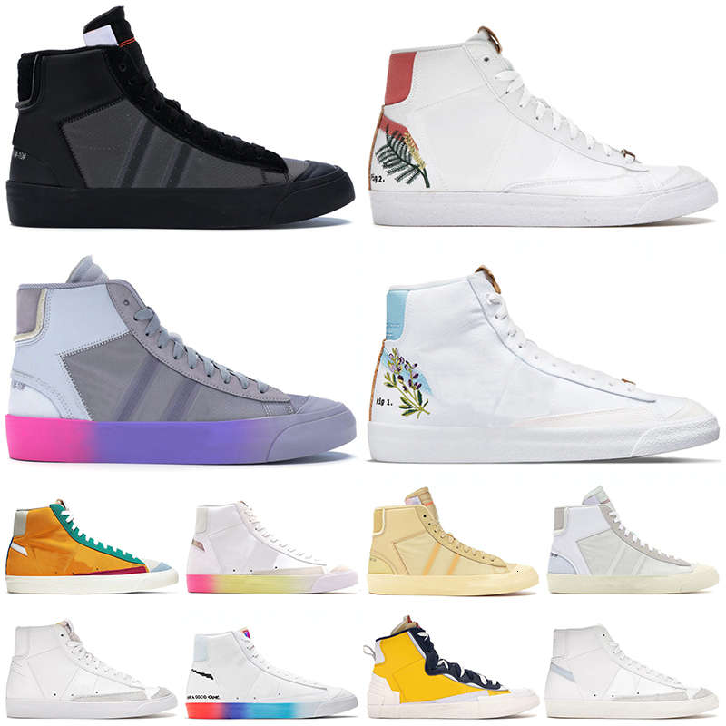 

Blazer Mid 77 Vintage Mens Womens Running Shoes Have A Good Catechu Indigo Thermal White Grey Pine Green Fashion Sports Sneakers, # vintage optic yellow 36-45