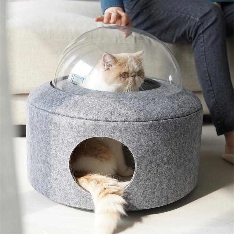 

Cat Nest Subminiature Dog Bed Nylon Removable Transparency Felt Closed House Fashion Four Seasons GM Pet Supplies 45CM BOX C327 Beds & Furni