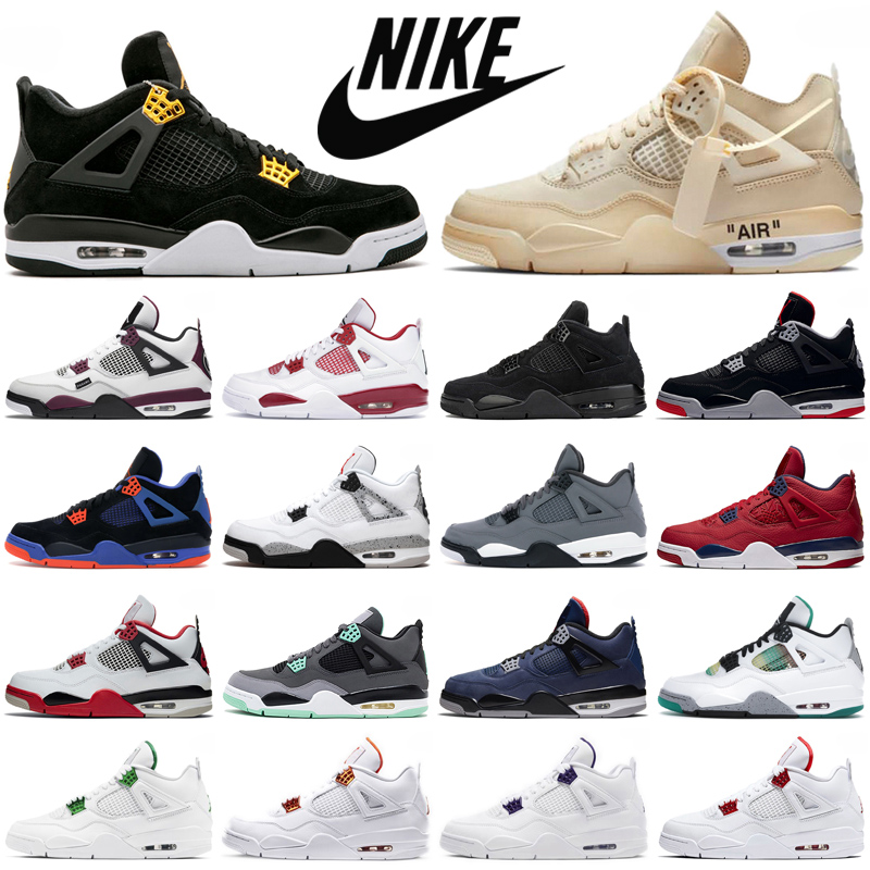 

2021 Men women Basketball Shoes Nike Air Jordan 4 4s Cement Black Cat Alternate Toro Bravo Travis Scott Cactus Jack mens trainers sports snekaers 40-47, Cool grey