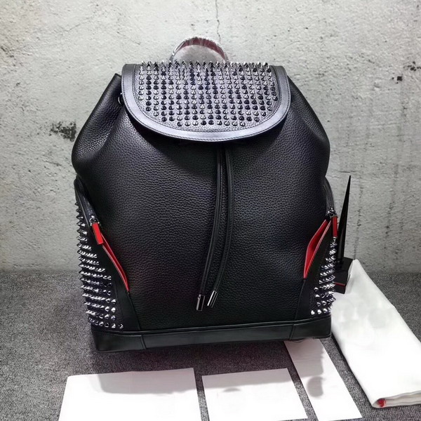 

women men school bags Genuine leather brands Backpack top designer lamb skin spike bag with crystal spins red bottom black color packbag dark blue, Only dustbags