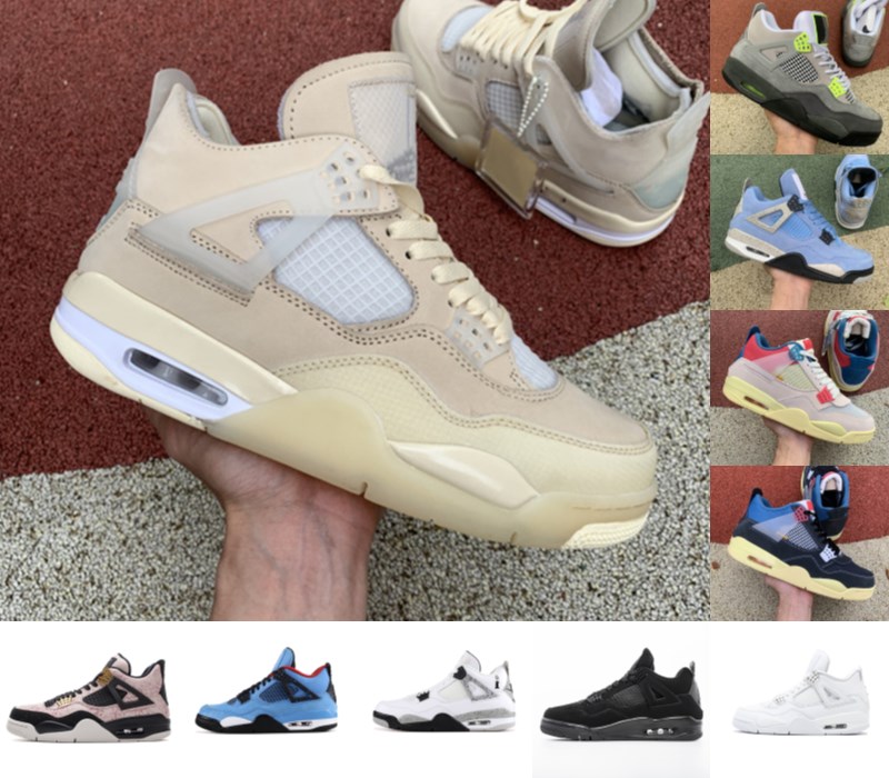

With box Sail 4 4s Mens Basketball Shoes Black Cat White Cement What The Splatter Cactus Jack gray Men Women high quality Sports Sneakers, 21