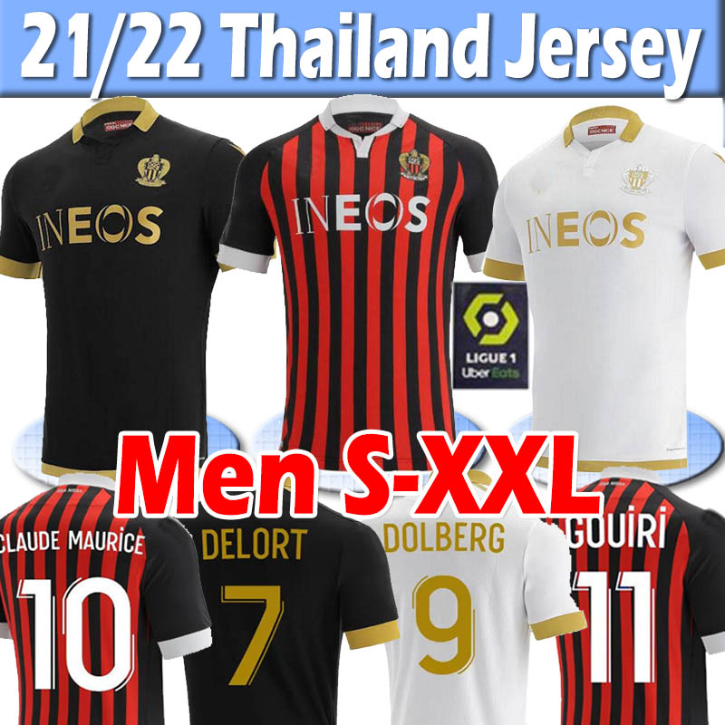 

2021 2022 OGC Nice Soccer Jerseys DOLBERG 21/221 ATAL LEES MELOU CYPRIEN Football Shirt RONY LOPES CLAUDE MAURICE Nice Jersey thailand, Third patch