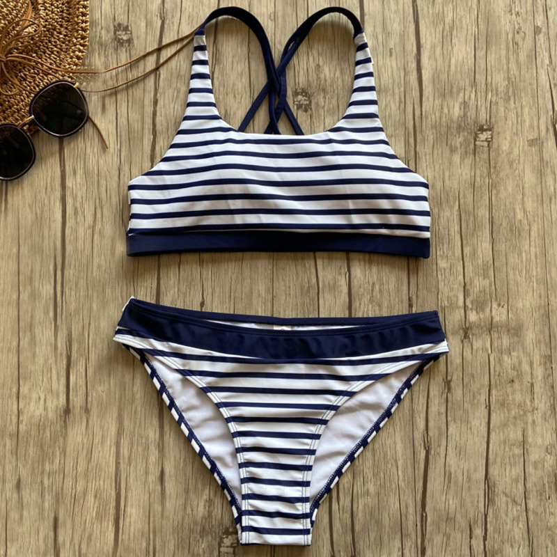

Striped Swimsuit Bikinis Push Up Swimwear Women 2021 Beach Wear Swim Suit Brazilian Bikini Set Bathing Suit Girls Swimming Suits