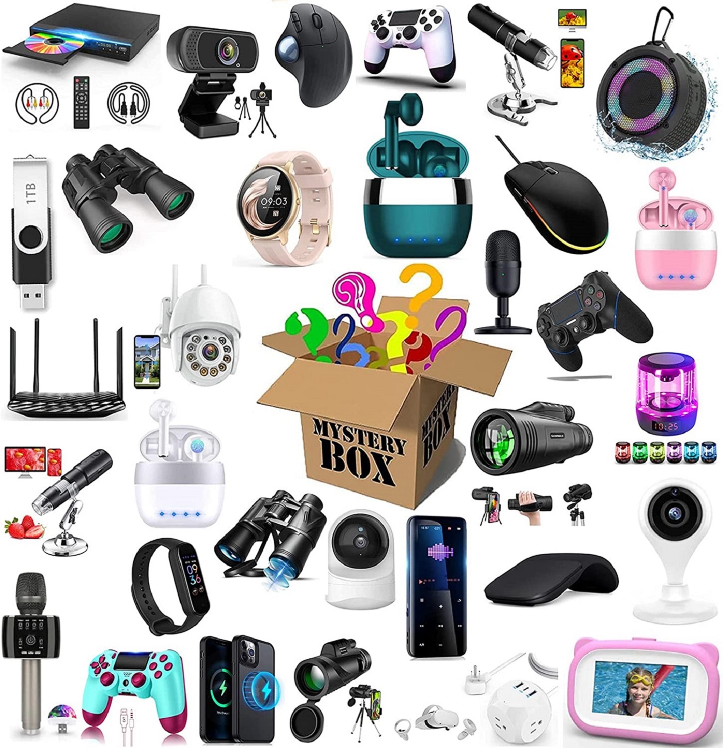 

Mystery Box Electronics Boxes Random Birthday Surprise favors Lucky for Adults Gift Such As Drones Smart Watches-I875