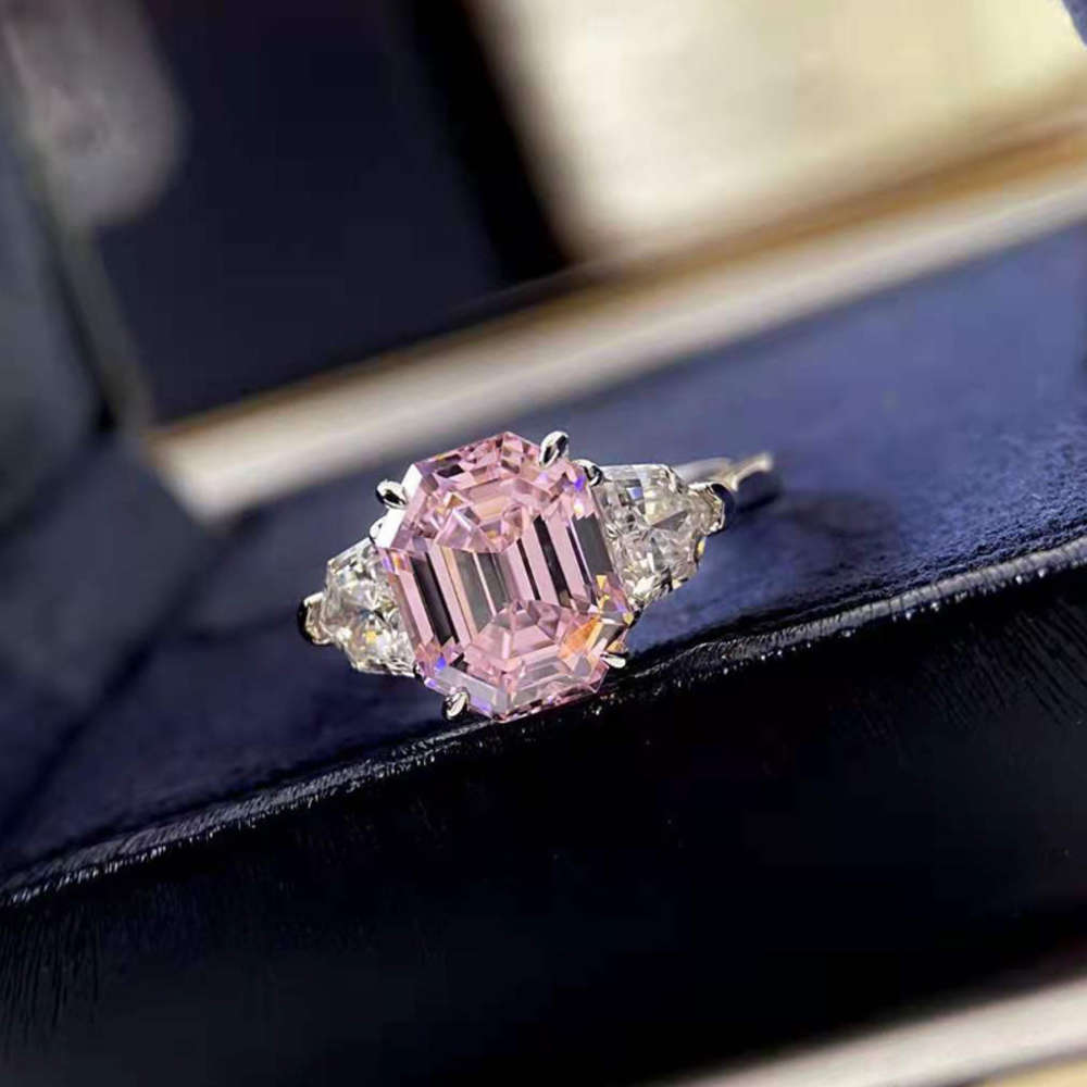 

HBP Pagoda PINK DIAMOND RING 925 Sterling Silver 4 Carat imitation diamond ring