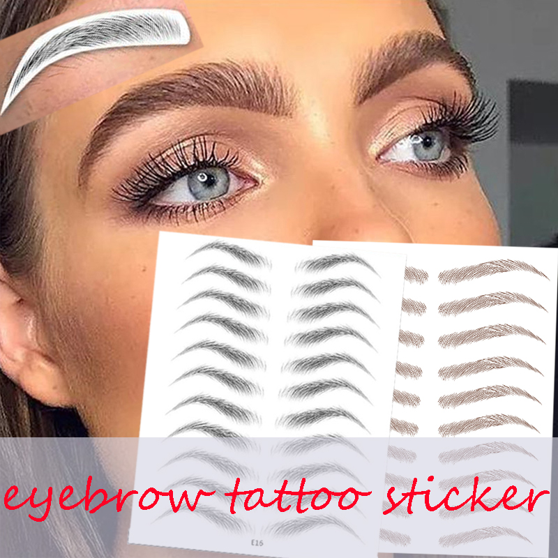 

Water-Based Hair-liked Authentic Eyebrow Tattoo Sticker Waterproof Cosmetics Long Lasting Makeup False Eyebrows Stickers